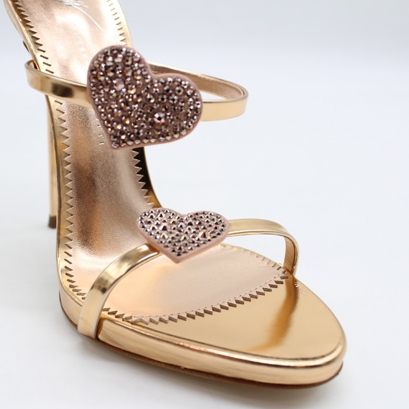 Authentic Giuseppe Zanotti Metallic Heart Sandals - Picture 5 of 7